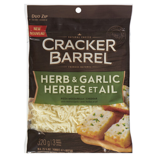 Cracker Barrel Shredded Cheese Herb & Garlic- 320 g