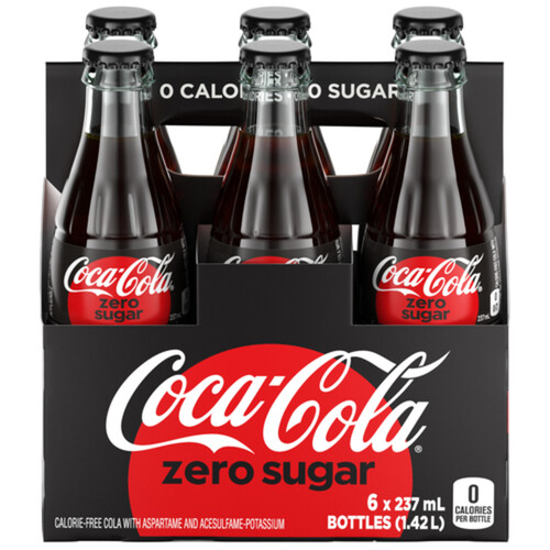 Coca-Cola Zero Sugar Glass Bottles 6 x 237 ml