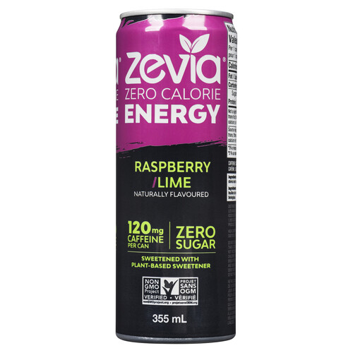 Zevia Raspberry Lime Energy Drink 355 ml (can)