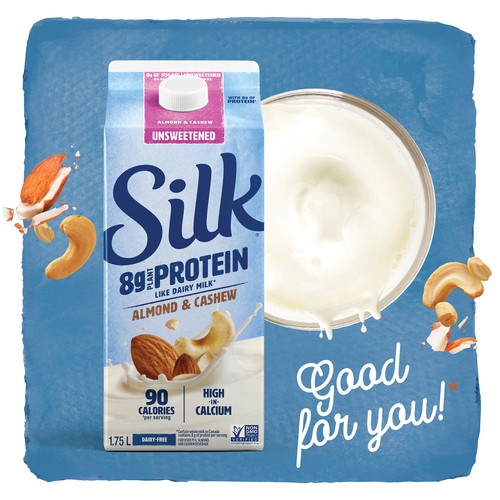 Silk Protein Dairy-Free Almond & Cashew Beverage Unsweetened 1.75 L