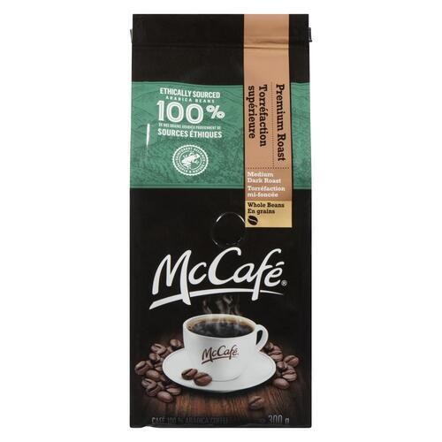 McCafé Organic Whole Bean Coffee Medium Dark Roast 300 g