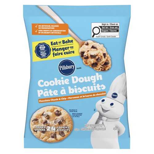 Pillsbury Cookie Dough Chocolate Chunk & Chip 24 Cookies 454 g