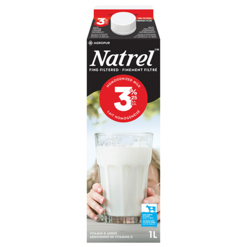 Natrel 3.25% Milk Fine-Filtered Homogenized 1 L