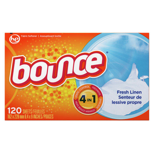 Bounce Fabric Softener Sheets Fresh Linen 120 Sheets