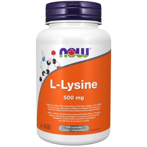 Now L-Lysine 500 mg Capsule 100 Count