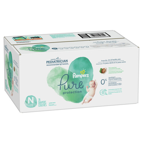 Pampers Pure Protection Diapers Newborn Size N 76 Count