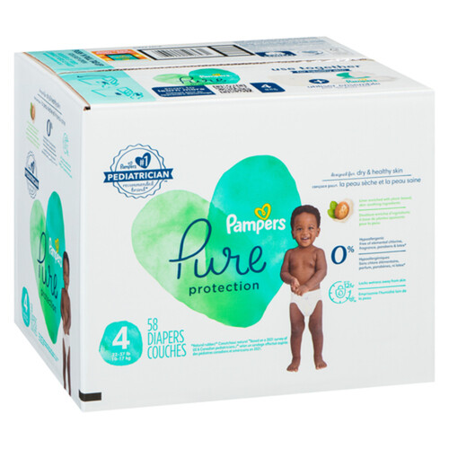 Pampers Pure Protection Diapers Size 4 58 Count