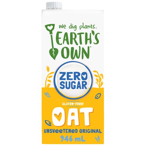Earth's Own Zero Sugar Gluten-Free Oat Milk Alternative Original 946 ml