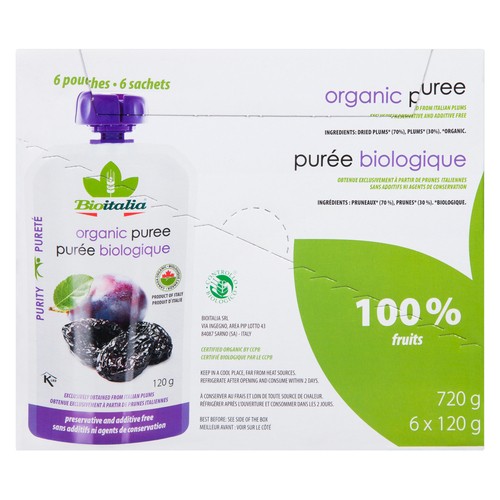 Bioitalia Organic Puree Plum 6 x 120 g