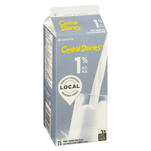 Central Dairies 1% Milk Partly Skimmed 2 L
