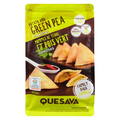Quesava Vegan Gluten Free Samosa Potato & Green Pea 425 g