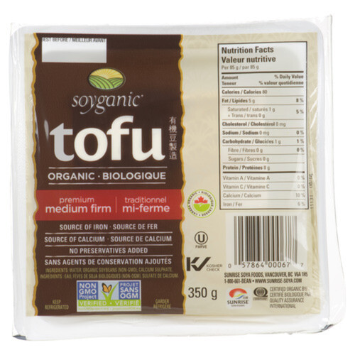 Soyganic Organic Tofu Medium Firm 350 g