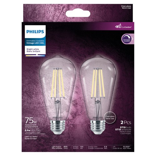 Philips ST19 LED Bulbs 75W Bright White 2 EA