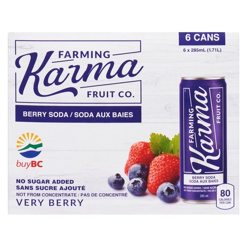 Farming Karma Soda Berry 6 x 285 ml (cans)