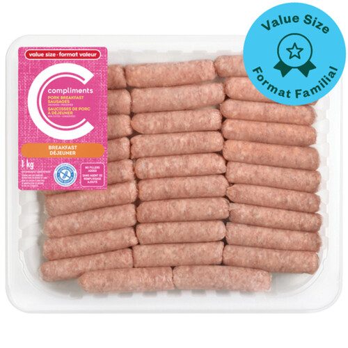 Compliments Breakfast Pork Sausage Value Size 1 kg