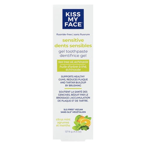 Kiss My Face Fluoride-Free Gel Toothpaste Sensitive Citrus Mint 127.6 g