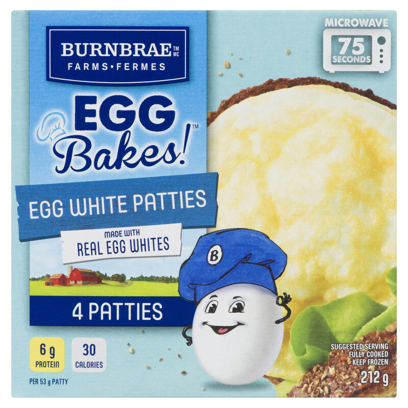 Burnbrae Farms EggBakes Egg Whites Patties 212 g (frozen) Voilà