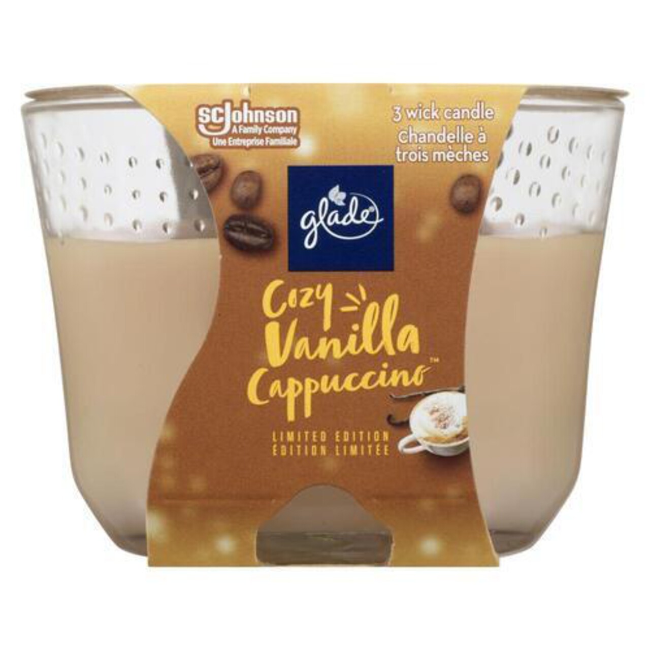 Glade Triple Wick Candle Cozy Vanilla Cappuccino 1 Count Voilà Online