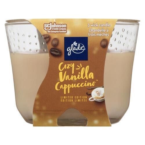 Glade Triple Wick Candle Cozy Vanilla Cappuccino 1 Count