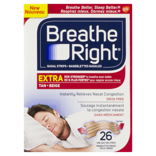 Breathe Right Nasal Strips Extra Tan 26 EA