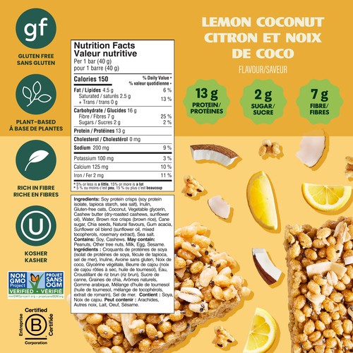 Simply Protein Snack Bars Lemon Coconut 4 x 40 g