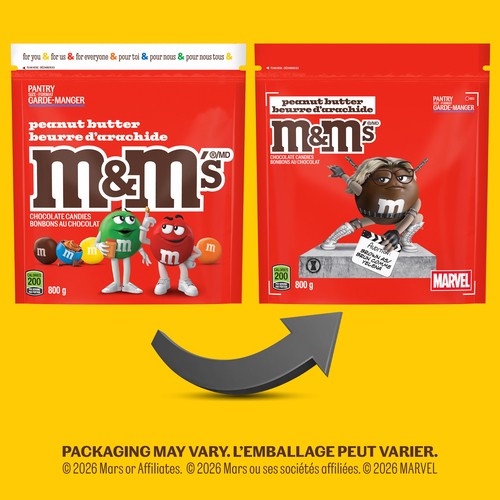 M&M'S Milk Chocolate Candies Peanut Butter Party Size Bag 800 g