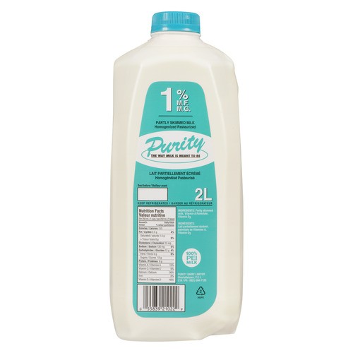 Purity 1% Milk Partly Skimmed  2 L