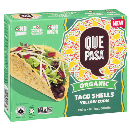 Que Pasa Organic Taco Shells Yellow Corn 10 Shells 130 g