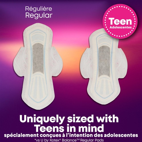 U by Kotex Teen Ultra Thin Pads Overnight With Wings 12 Count