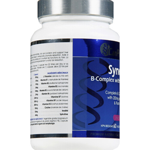 CanPrev Synergy B-Complex With L-Theanine Vegetable Capsules 60 Count ...