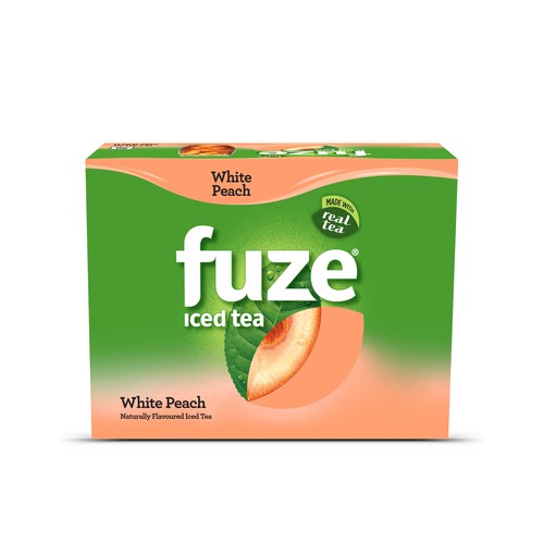 Fuze Naturally Flavoured Iced Tea White Peach 12 x 341 ml (cans)