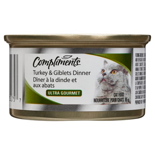 Compliments Wet Cat Food Turkey Giblet Pate 85 g