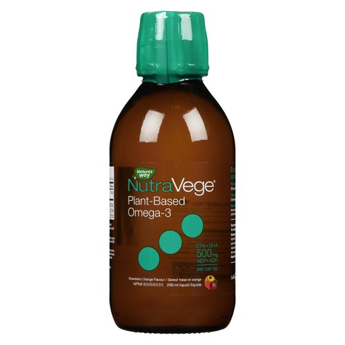 NutraVege Plant Based Omega-3 Liquid Strawberry Orange 200 ml