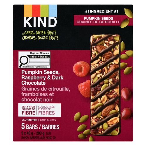 Kind Nut Bars Pumpkin Seeds Raspberry & Dark Chocolate 5 x 40 g