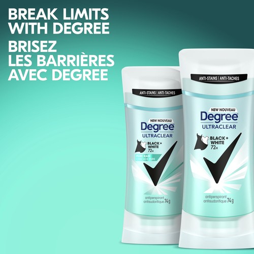 Degree Motionsense Antiperspirant Ultraclear Black+White Deodorant Stick 74 g