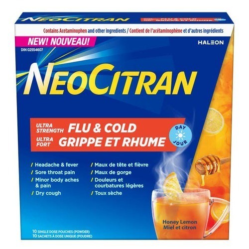 NeoCitran Flu & Cold Cold/Cough Remedies Daytime Honey Lemon 10 Count