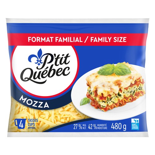 P'tit Québec Shredded Cheese Mozza 480 g - Voilà Online Groceries