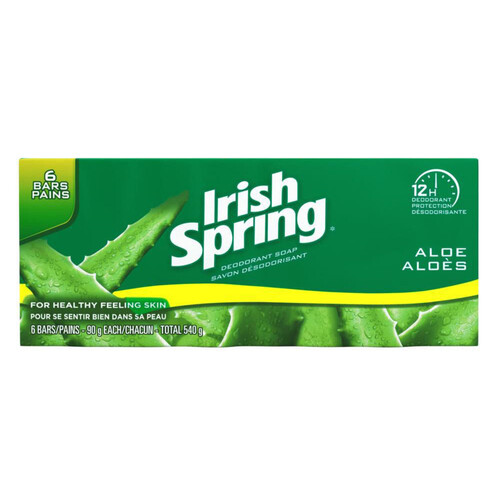 Irish Spring Deodorant Soap Aloe 6 x 90 g