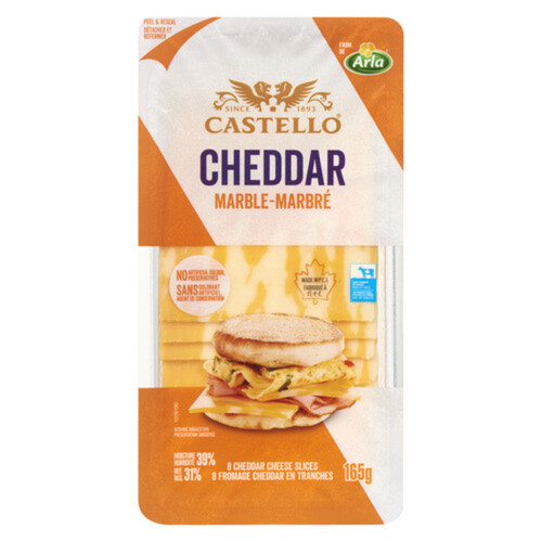 Castello Sliced Cheese Cheddar Marble 8 Slices 165 g