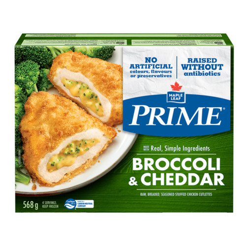 Prime Frozen Stuffed Chicken Broccoli & Cheddar Raised Without Antibiotics 568 g