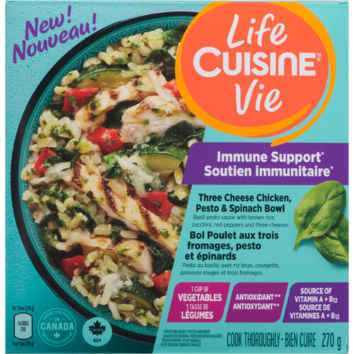 Nestle Life Cuisine Frozen Meal 3 Cheese Chicken Pesto & Spinach Bowl 270 g