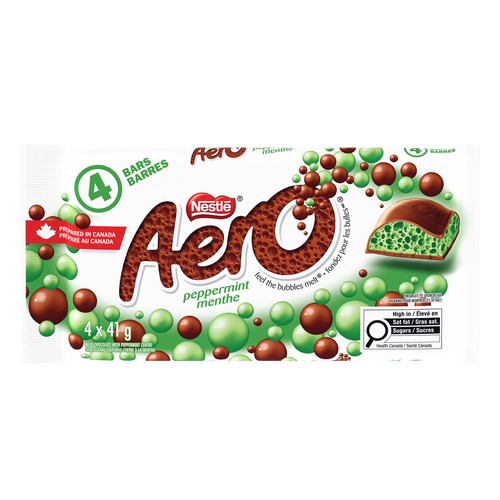 Nestlé Aero Chocolate Bar Bubbles Peppermint 4 x 41 g