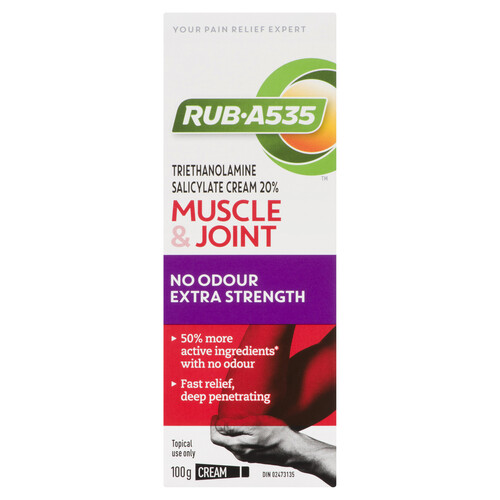 RUB•A535 No Odor Triethanolamine Salicylate Extra Strength Cream 100 g