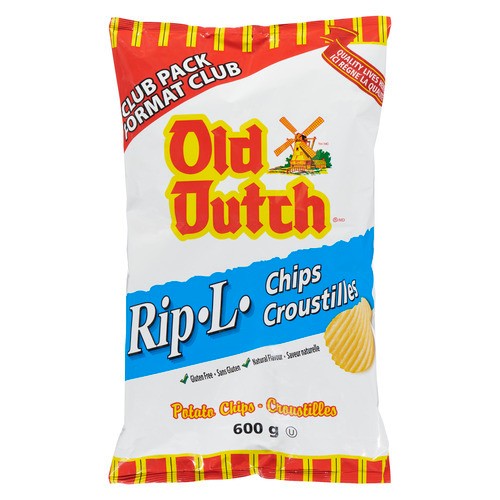 Old Dutch Gluten-Free Potato Chips Rip-L 600 g