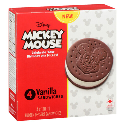 Disney Mickey Mouse Ice Cream Sandwich Vanilla 4 x 120 ml