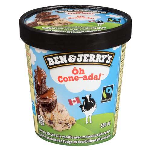 Ben & Jerry's Oh Cone-ada Ice Cream Vanilla With Fudge 500 ml