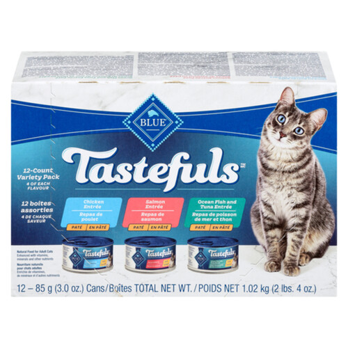 Blue Buffalo Tastefuls Wet Cat Food Pate Variety Pack 12 x 85 kg