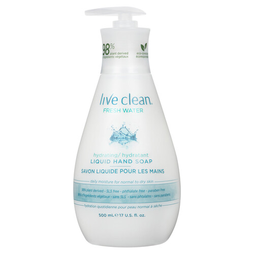 Live Clean Hand Soap Moisturizing Liquid Fresh Water 500 ml