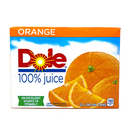 Dole Orange Juice 12 x 340 ml (cans)