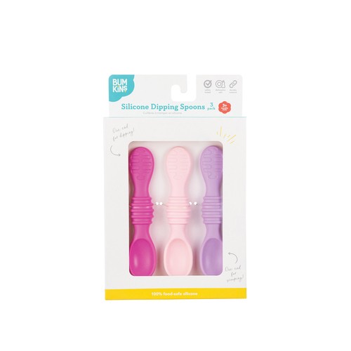 Bumkins Baby Dipping Spoons Silicone Lollipop 3 Pack
